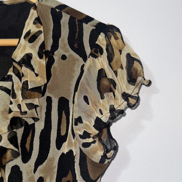 Grace elements leopard design blouse women’s size medium - Picture 3 of 7